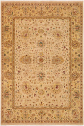 handmade Traditional Kafkaz Beige Gold Hand Knotted RECTANGLE 100% WOOL area rug 9 x 12